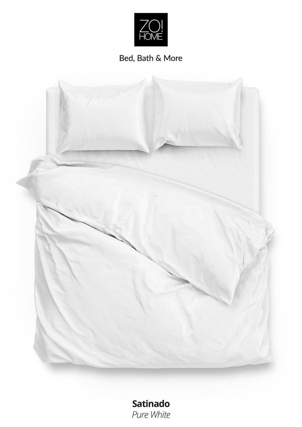 ZO HOME SATINADO WHITE DEKBEDOVERTREK 240X200/220CM 100% KATOEN SATIJN