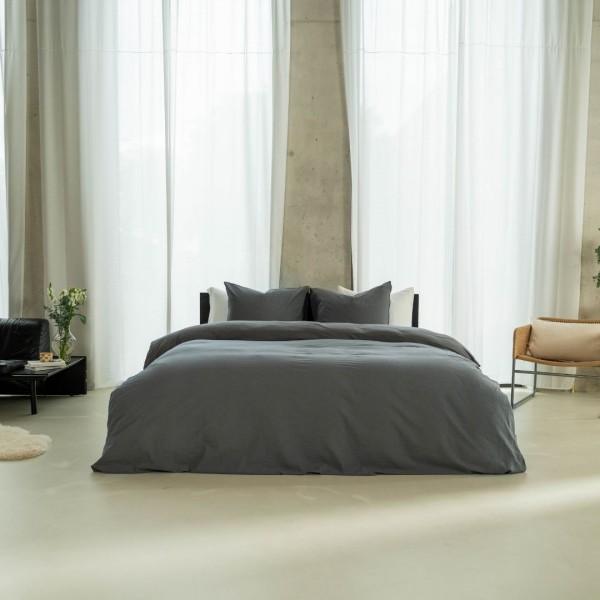 KAYORI INE ANTRACITE 140X200/220CM LINNEN/KATOEN BLEND KAYORI INE ANTRACITE 140X200/220CM LINNEN/KATOEN BLEND