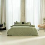 Kayori Ine olijgroen 240x200/220cm linnen/katoen