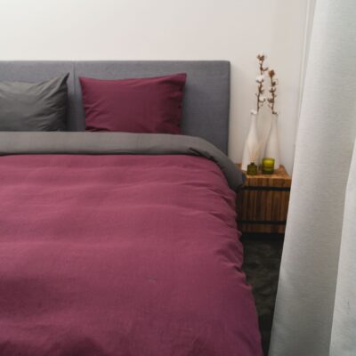 Kayori Shiiba - Dekbedovertrek -Bamboe - Burgundy/Antracite