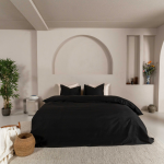 KAYORI KISO ZWART 240X200/220CM 70%TENCEL 30%KATOEN