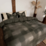 Kayori Koya groen 140x200/220cm katoensatijn