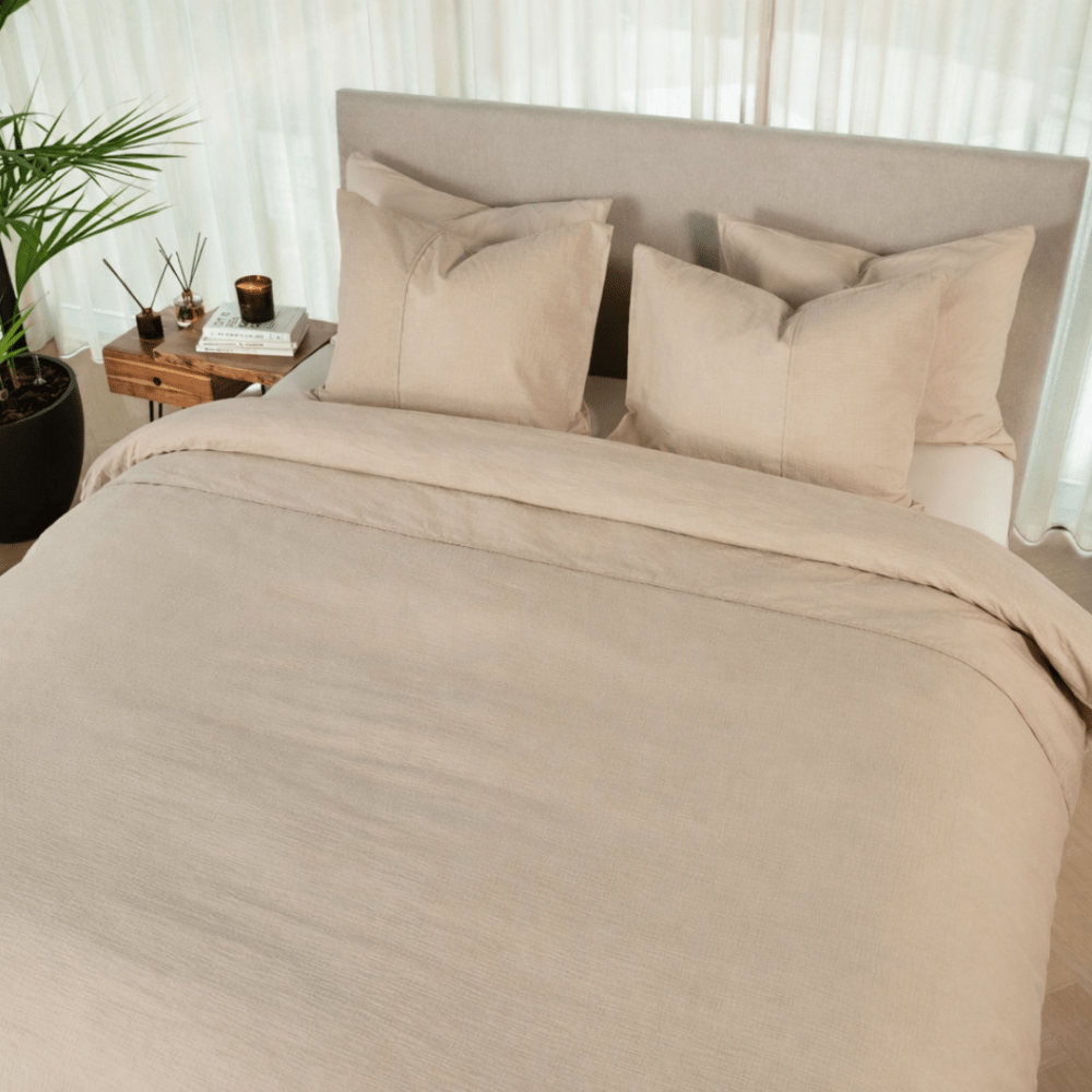 naamloos-38 Kayori Gosen zand 140x200/220cm katoenperkal - Afbeelding 1