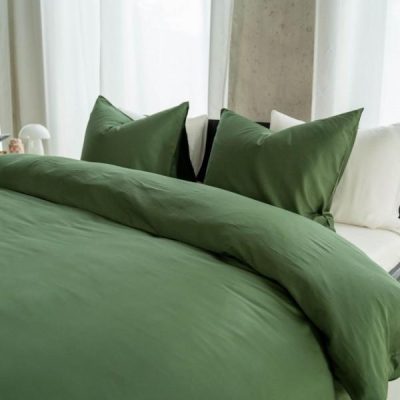 KAYORI SAYA DONKERGROEN 140X200/220CM 100% KATOENSATIJN