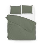 ZO!HOME SATINADO ARMY GREEN DEKBEDOVERTREK 240X200/220CM 100% KATOENSATIJN