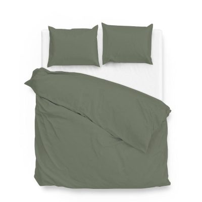 ZO!HOME SATINADO ARMY GREEN DEKBEDOVERTREK 240X200/220CM 100% KATOENSATIJN